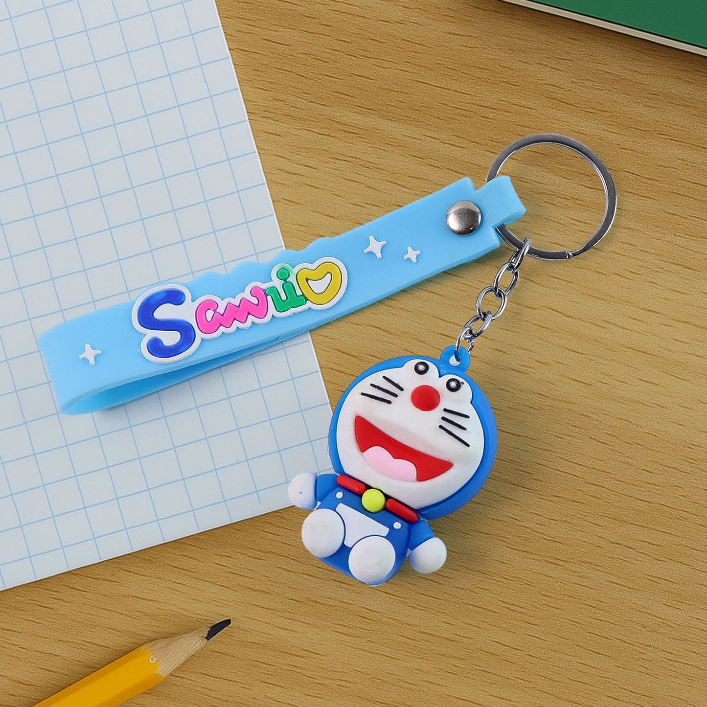 Cute Cartoon Silicone 3D Key Chain with Metal Hook & Strap (Pack of 1 / Mix Design) Diwali Special