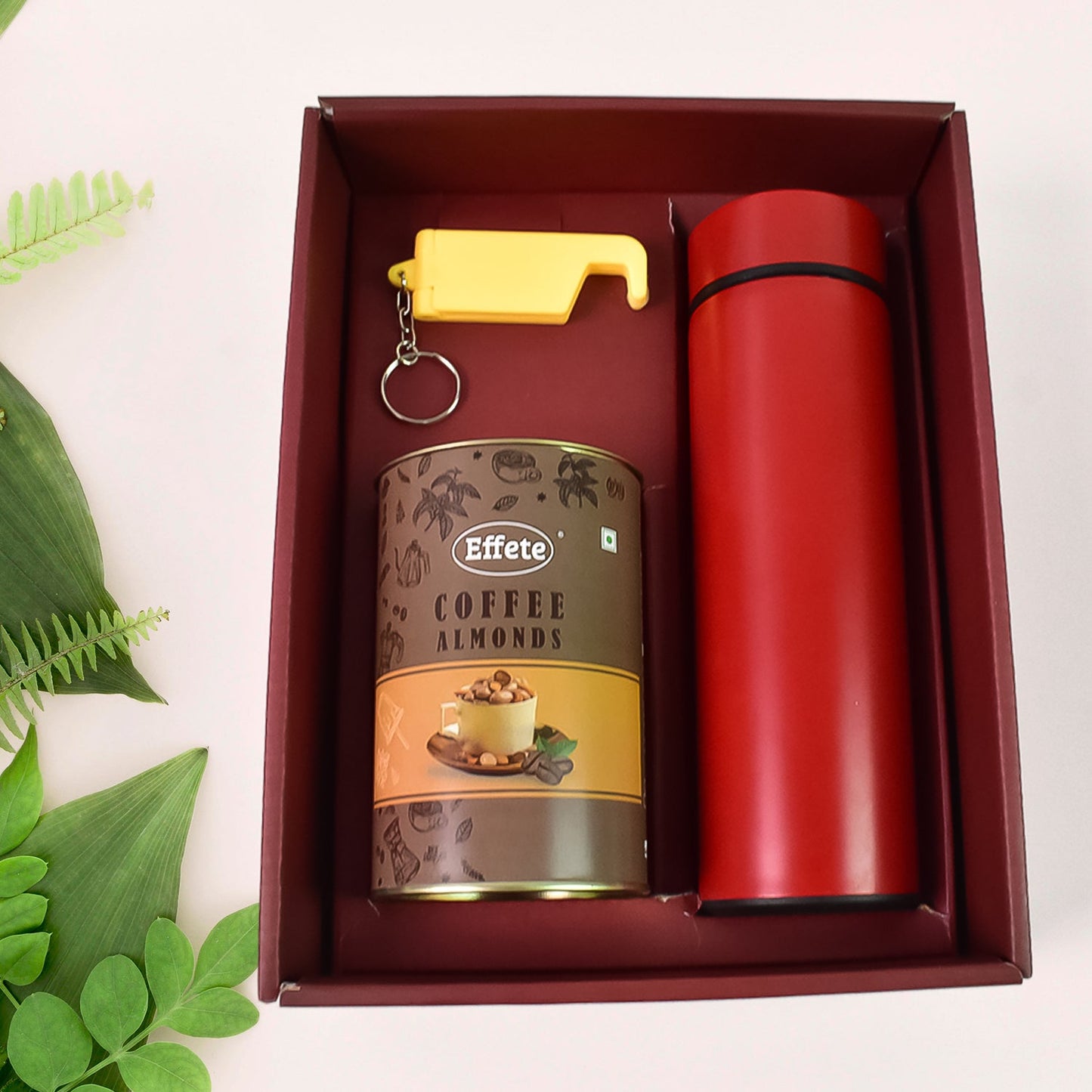 Personalized Temperature Water Bottle, 2in1 Keychain Coffe Chocolate (With Attractive Peacock Box / 3 Pc Set / Mix Color Bottle) Diwali Special