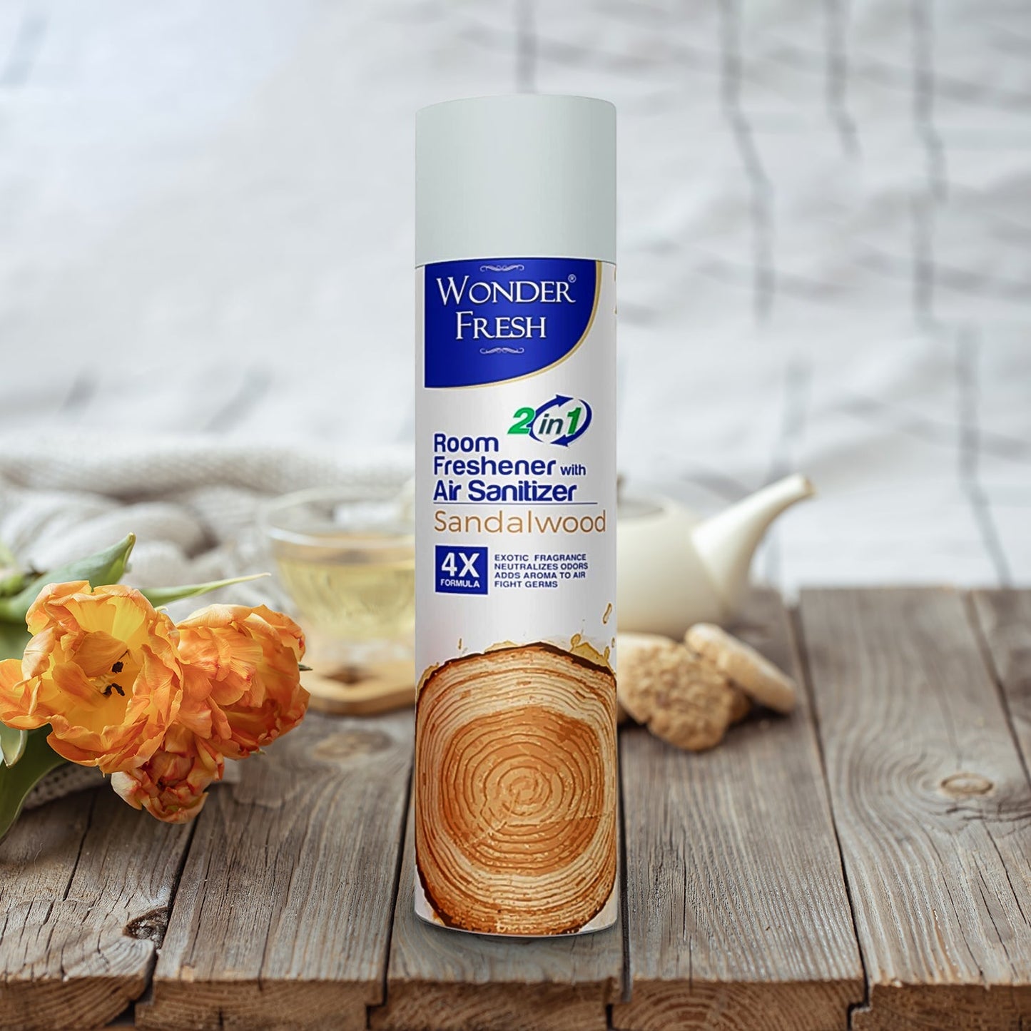 Fresh Air Freshener Spray, Sandalwood Fragrance | Long Lasting Fragrance for Home & Office (Mix Fragrance / 125 Gm)