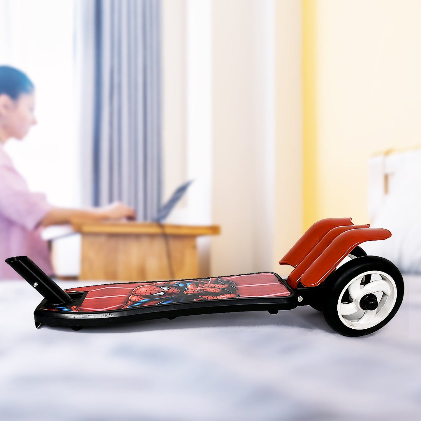 Basic Kids Ride On Leg Push Scooter for Boys and Girls (4 - 8 Years Old Kids) Foldable Scooter Cycle with Height Adjustment for Boys and Girls Multicolor (1 Pc / 3 Wheel)Â
