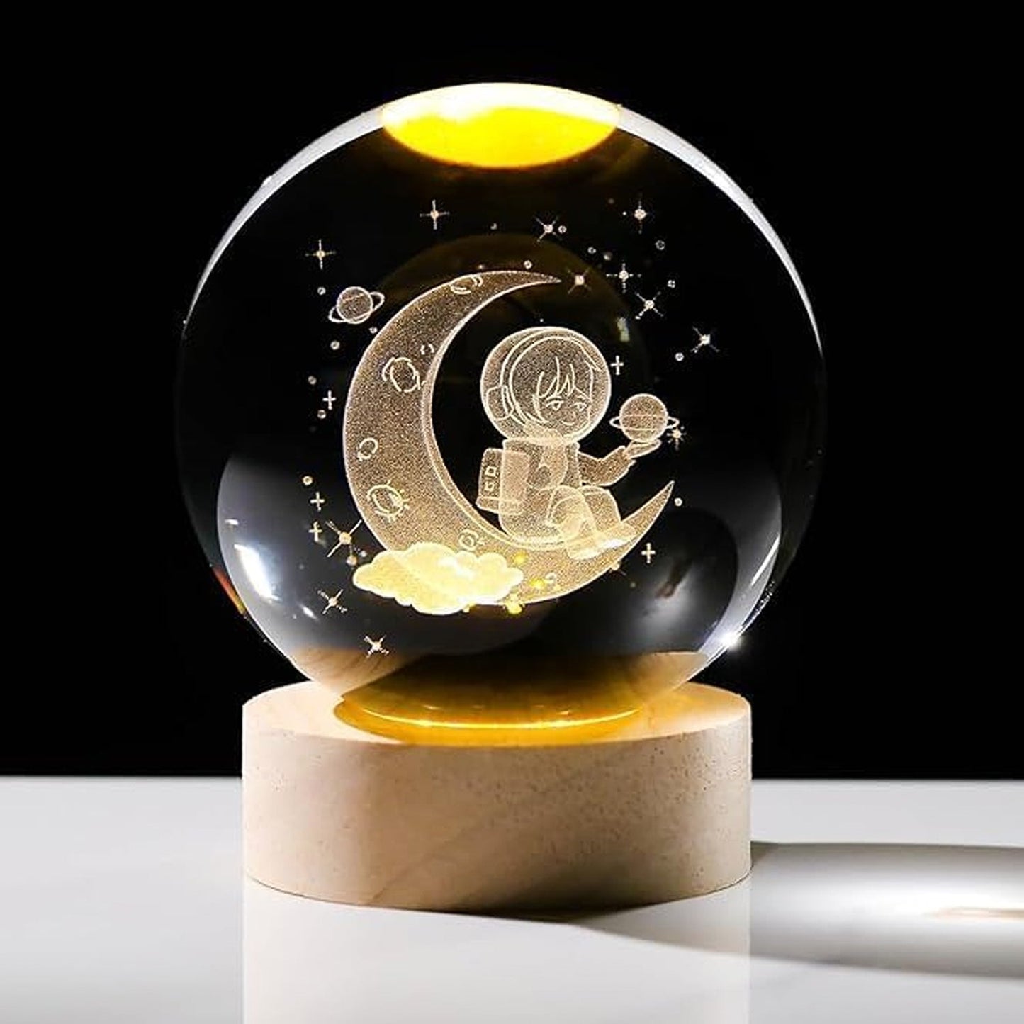 3D Crystal Ball lamps With Base (1 Pc / Mix Design) Diwali Special