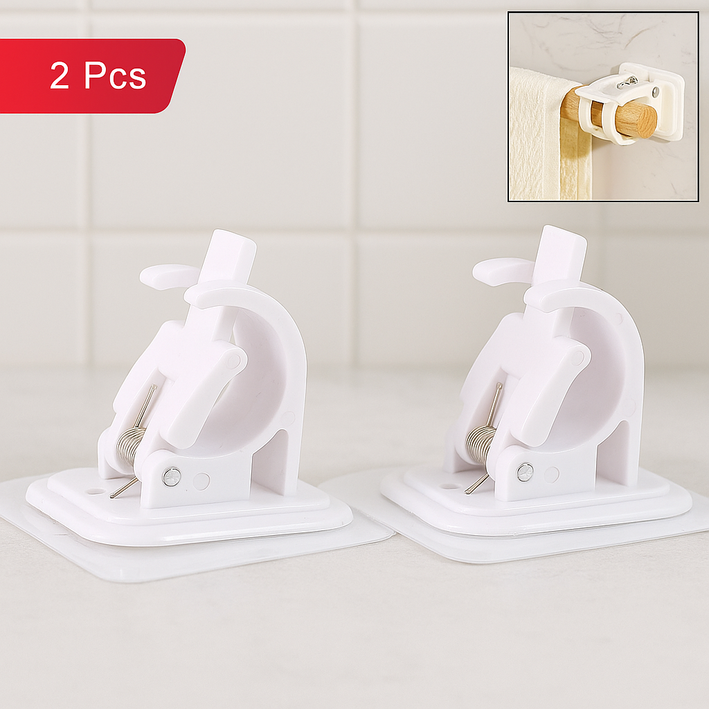 Curtain Rod Holder, Self Adhesive Hooks (2 Pcs Set)