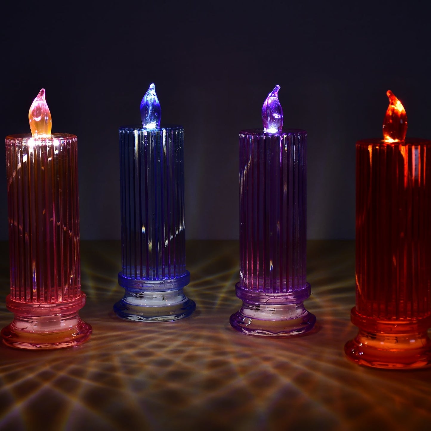 Big Simple Candles for Home Decoration, Crystal Candle Lights, Diwali (Multicolor) Diwali Special