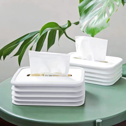 Simple Silicone Tissue Holder â€“ Cube/Cylinder Tissue Box for Bathroom, Office, Car & Bedroom