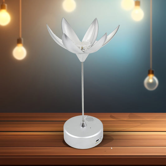 Lotus Flower Lamp with Music, Touch Open and Close, USB Rechargeable (1 Pc / Only One Color) Diwali Special