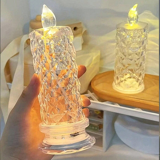 Rose Candles for Home Decoration, Crystal Candle Lights, Diwali Diwali Special