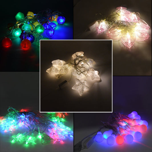 Home Decoration Diwali & Wedding LED String Light Indoor and Outdoor Light, Festival Decoration Led String Light, Multi-Color Light (1 Pc / Mix Design) Diwali Special
