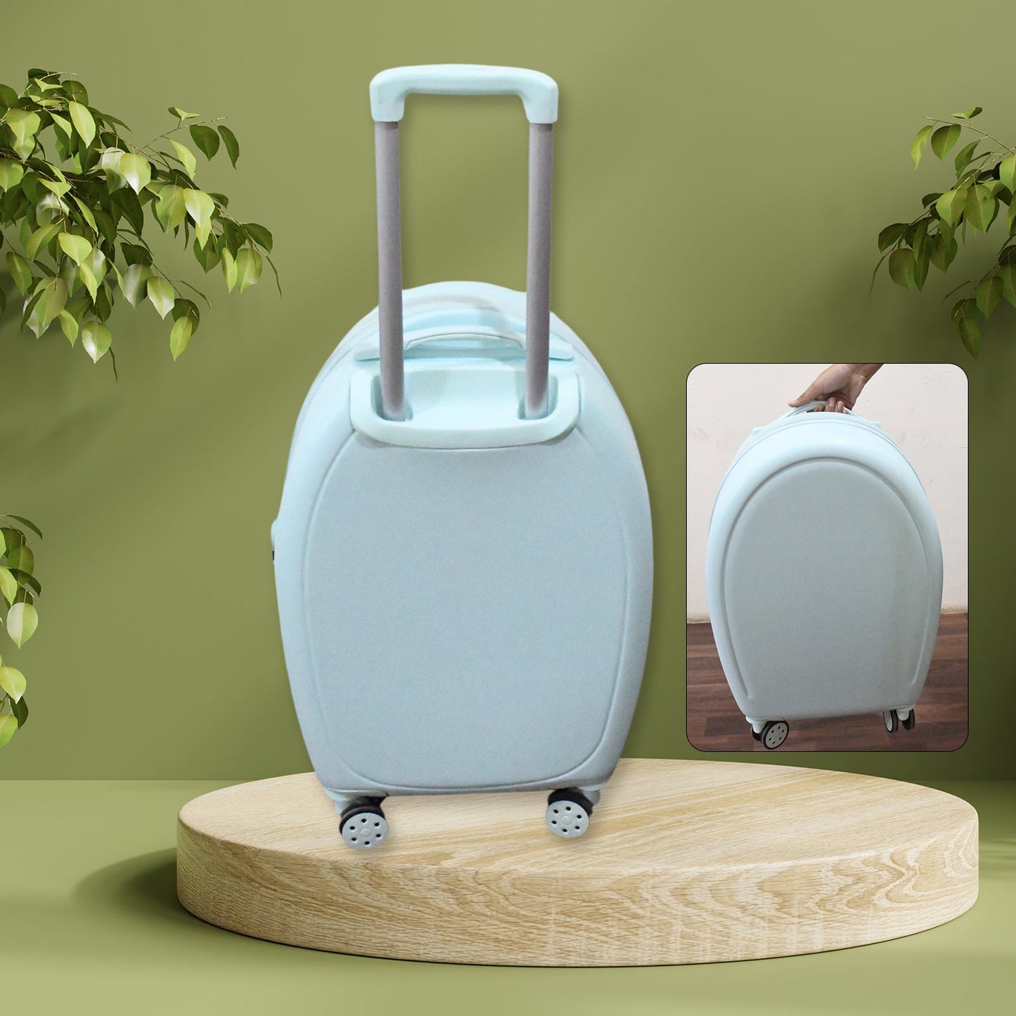 17849Â Suitcase For Kids, Girls Green Small Cabin Hard Cover Holiday Carry On Trolley with Extendable Handle, Children's Luggage, Trolley Rolling Luggage for Toddlers Men Woman (Mix Color)