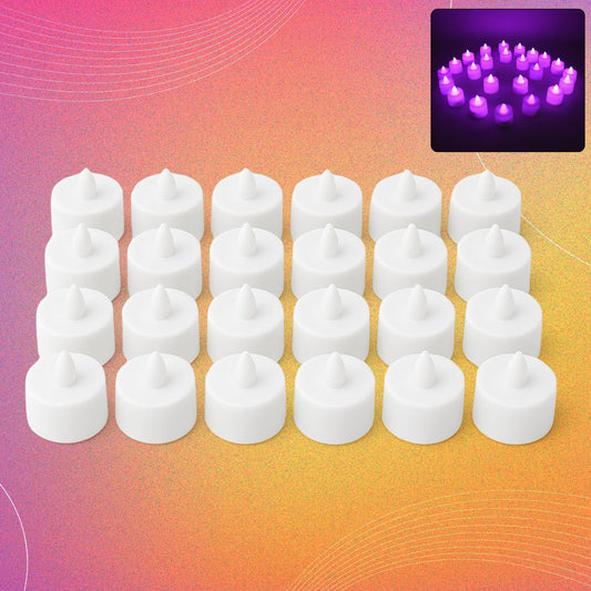 Flameless LED Tealights, Smokeless Plastic Decorative Candles - Led Tea Light Candle For Home Decoration, Diwali (Pack Of 24) Diwali Special