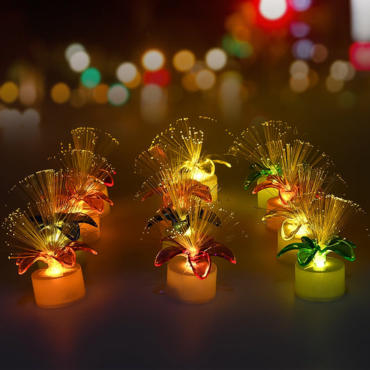 Fiber Optic Light, Mini Color Change LED Table Centerpieces, Light Up Candle, Diwali - Pack of 12 Diwali Special