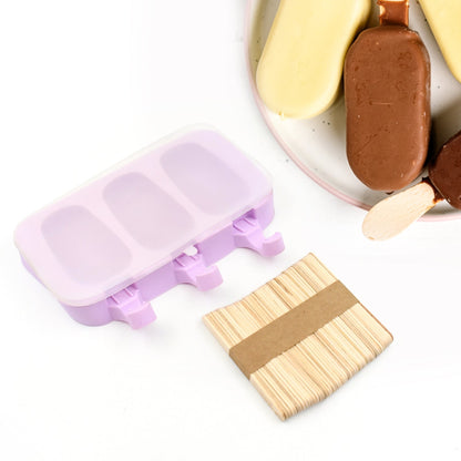 Silicone Sicle Molds â€“ DIY Ice Pops with Lids & 50 Sticks