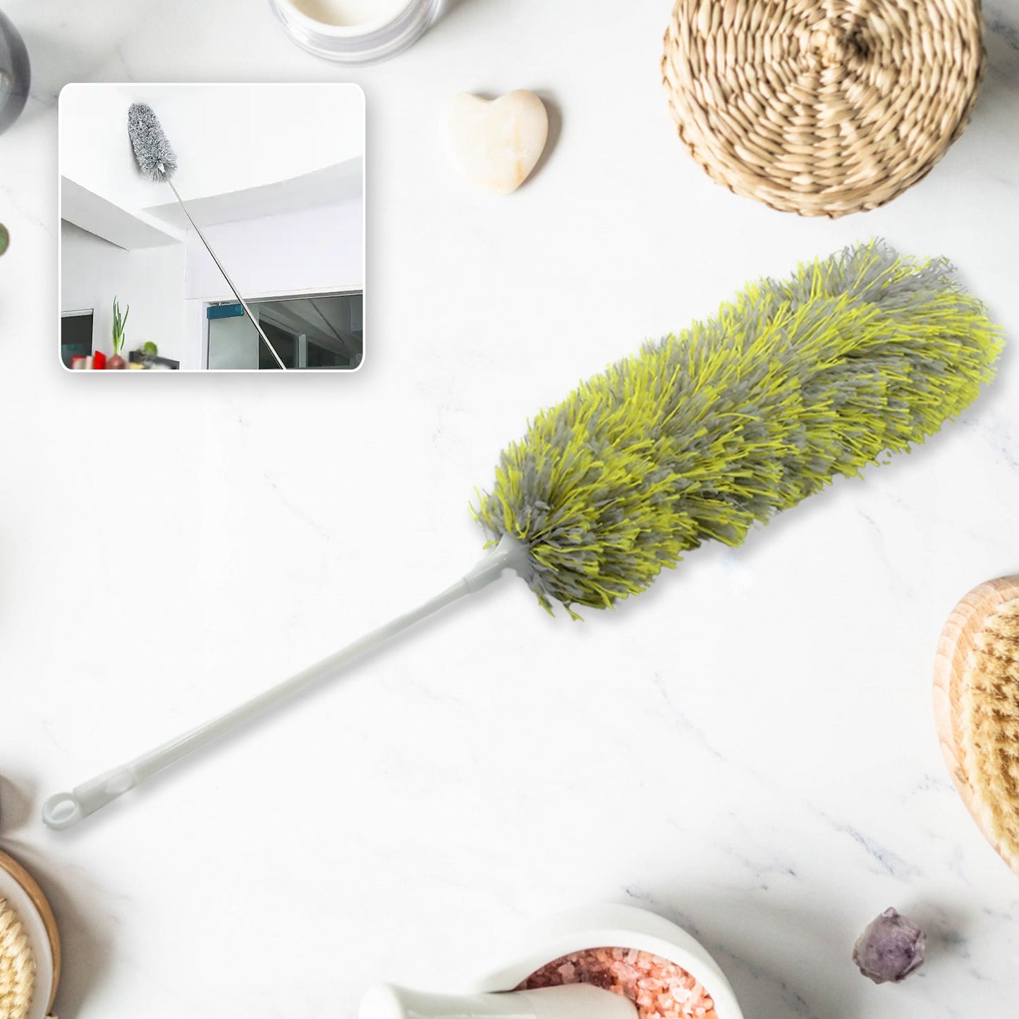 Long Handle Microfiber Duster â€“ Extendable & Washable Cleaning Tool for Home, Car & Office (62cm)