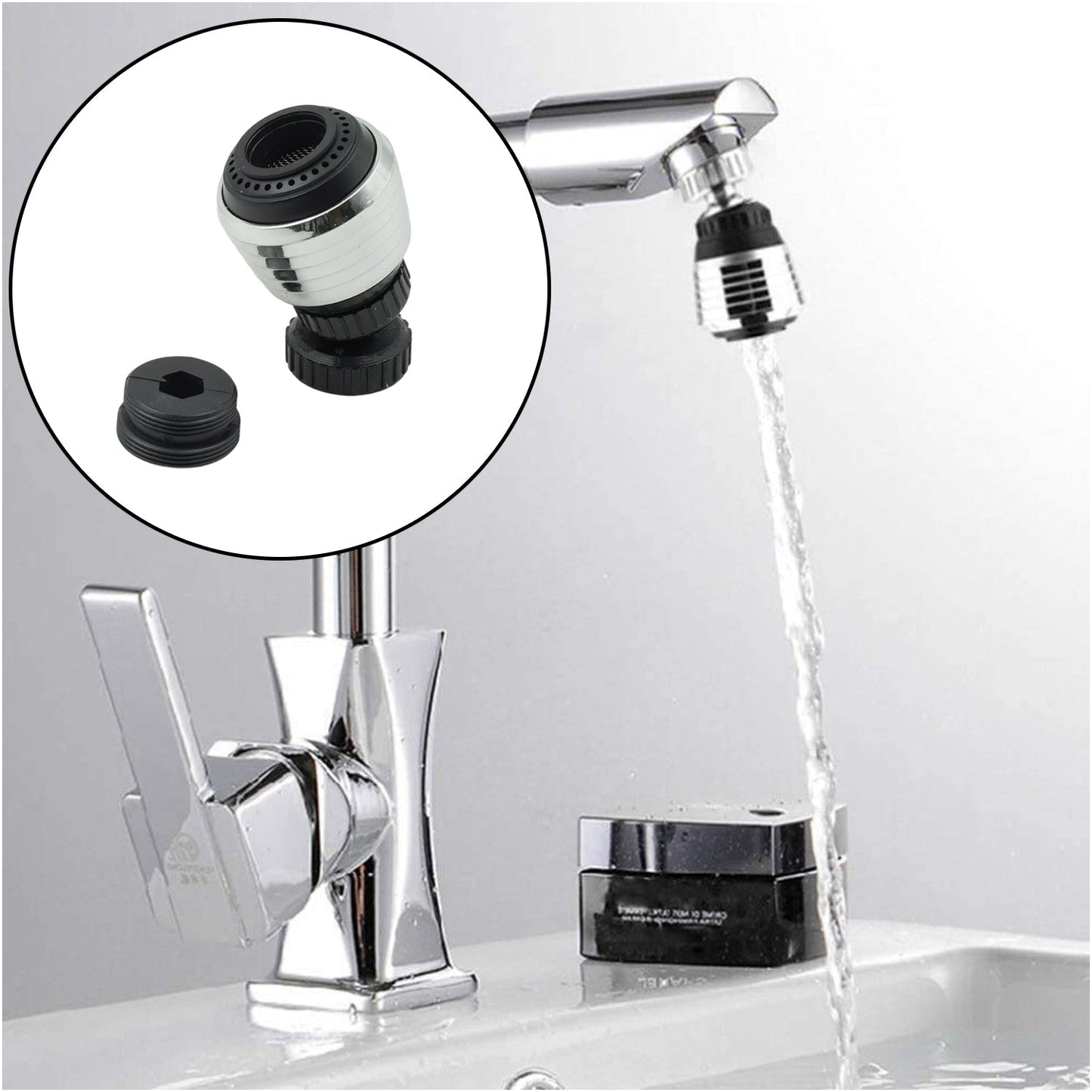 Faucet Bubbler, Faucet Aerator, Water Filter 360Â° Sink Use for Kitchen, Bathroom, Home Use, High Pressure Power Spray, Plating, for Kitchen Bathroom (1 Pc)