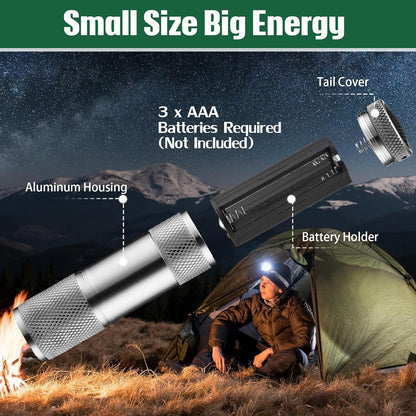 Portable Mini Torch – 9 LED Pocket Flashlight, 3 Battery Operated (Battery Not Included, Mix Color)