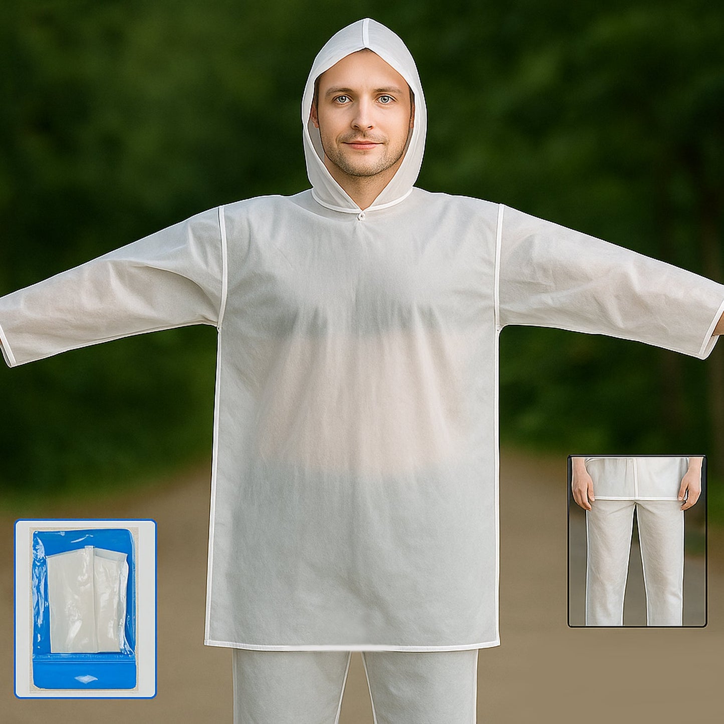 Full-Body Rain Suit â€“ Jacket & Pants Set Fashion Portable Adult Rain Coat (1pc)