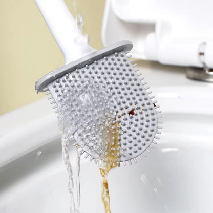 Portable Silicone Toilet Brush â€“ Wall-Mounted, Anti-Drip Cleaner with Non-Slip Handle