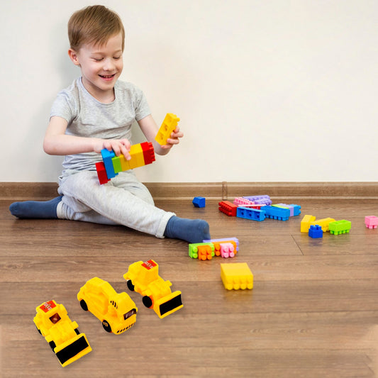 Vehicle Car Engineering Automobile Construction Car Toys Set for Children Kids Crane Excavator Road Roller Forklift Mixer Truck Transporter Truck Machine Construction Toys (6 Pcs Set) Diwali Special