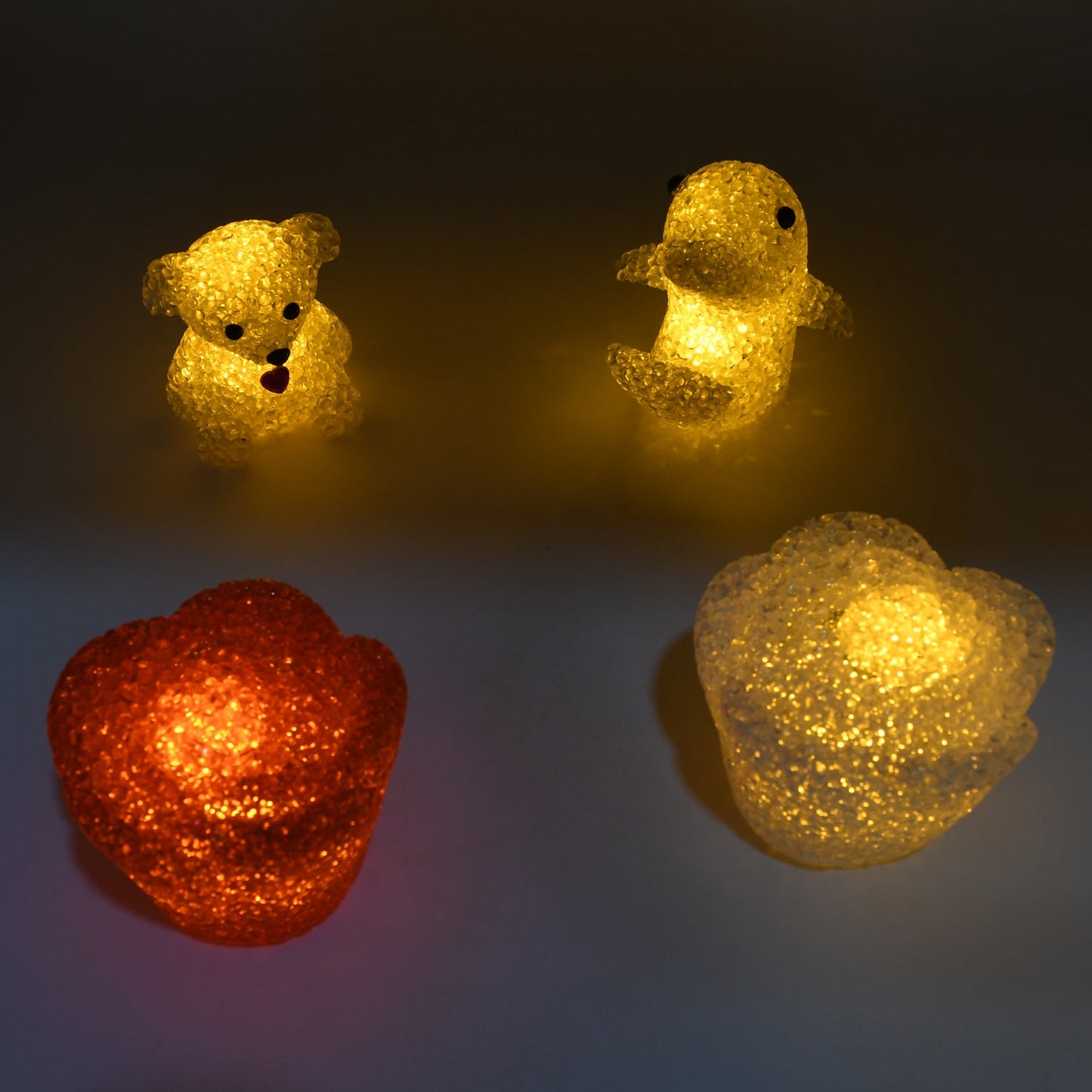 MULTI SHAPE SMALL LIGHT LAMPS LED SHAPE CRYSTAL NIGHT LIGHT LAMP (6 PC SET) Diwali Special