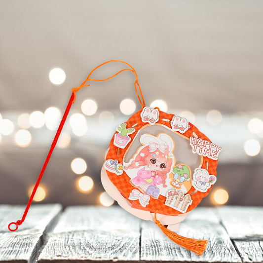 DIY Handmade Cartoon Paper Lanterns – Antique Hollow-Out LED Projection for Festival Decor Diwali Special