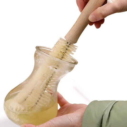 13 inch Bottle Brush, Bristle Brush withÂ  Wood Handle, Washing Brush with Wooden Handle, Kitchen Cleaning Tool, Brushes for Dish, Tumbler, Teapot, Cup, Pan