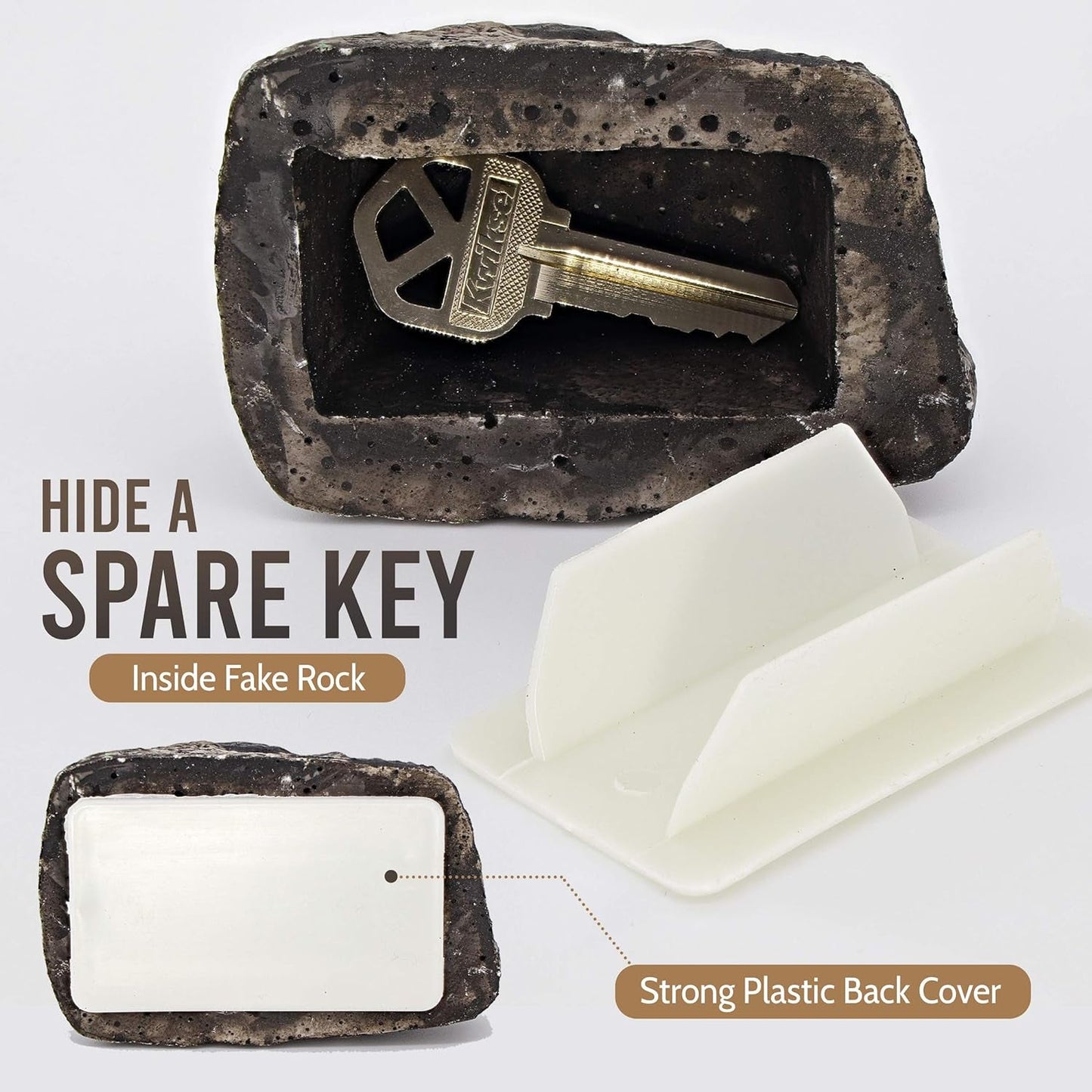 Realistic Fake Rock Key Hider – Weatherproof Outdoor Key Storage for Emergencies (1 Pc)