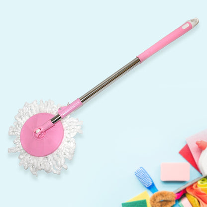 Home Cleaning Stainless Steel 360Â° Rotating Pole - Microfiber Mop with Adjustable Rod Stick Mix Color)
