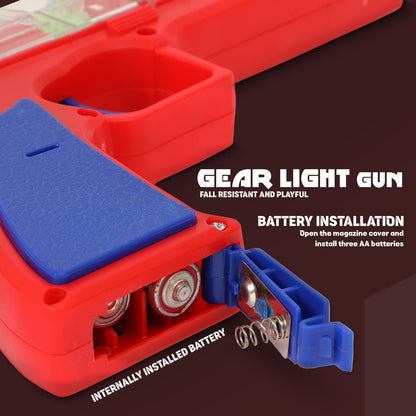 Plastic Gear Simulation Laser Toy Gun â€“ 3D Lights, Music & Rotating Gear (1 Pc, 3+ Years)