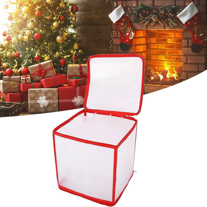 Storage Box Transparent PVC Zipper Sealed Lasting Sock Organizer with Compartment (30Ã—30 CM / Inside Cardboard sheet)