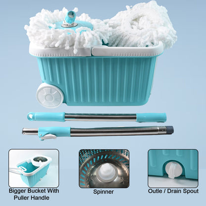 Apex Magic 360Â° Spin Mop Cleaning System with Stainless Steel Spinner