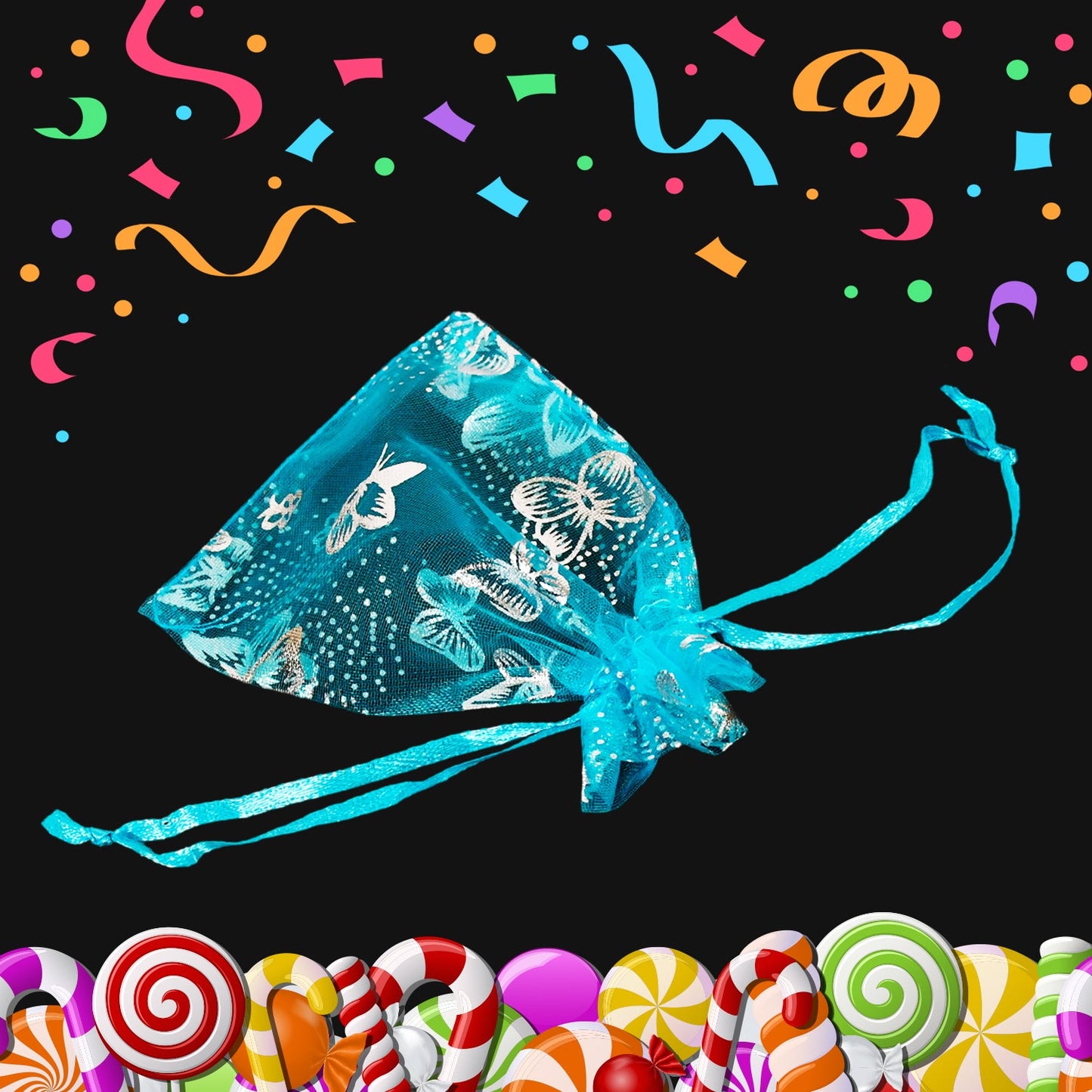 Organza Return Gift Bags Small Mesh Bags Drawstring Gift Bags Christmas Drawstring Organza Gift Bags, Wedding Party Festival Gift Bags, Jewellery Packing Pouch Dry Fruit Pouch 10Ã—12 Cm (100 Pcs Set)