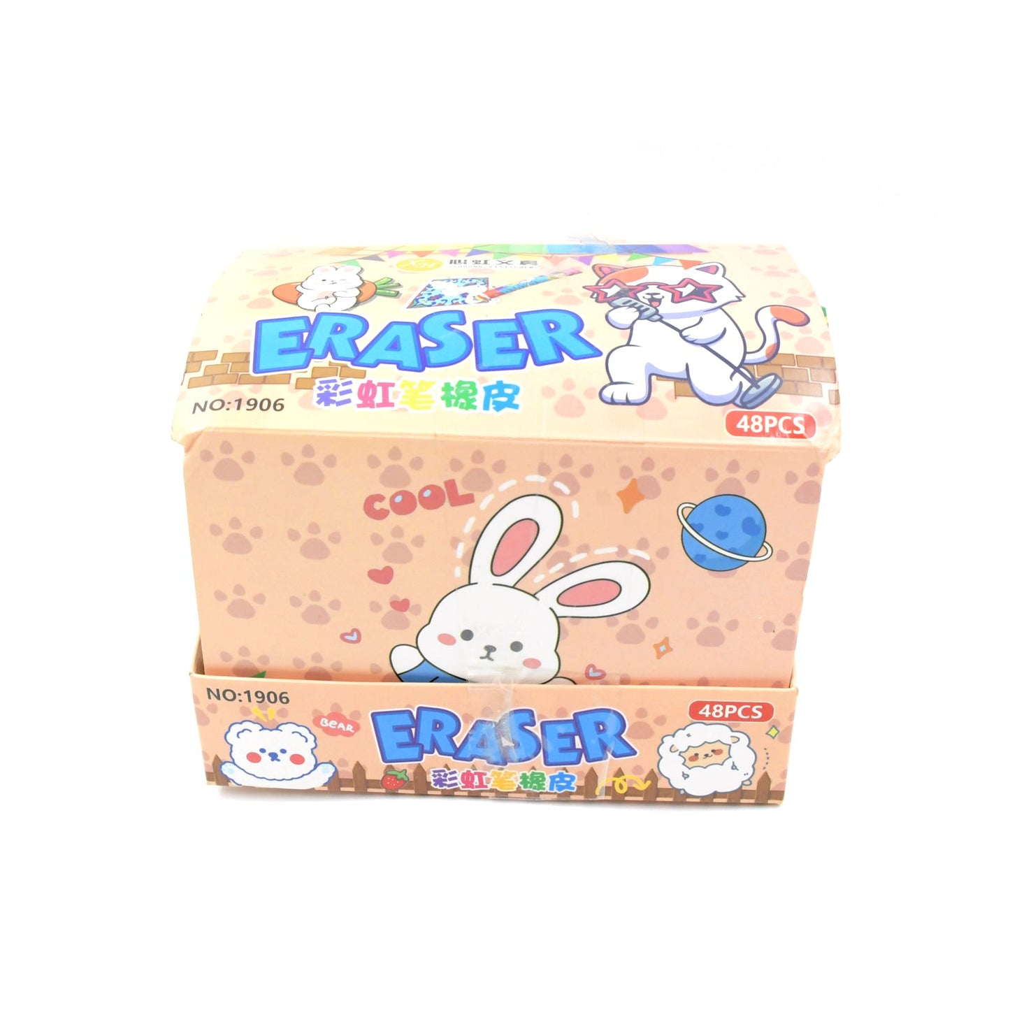 Fancy Erasers for Kids in Different Shapes â€“ Rainbow Erasers, Stationery Gift for Kids Pencil Shaped Eraser for Children School Kids/Birthday Return Gift for Children (48 Pcs Set)