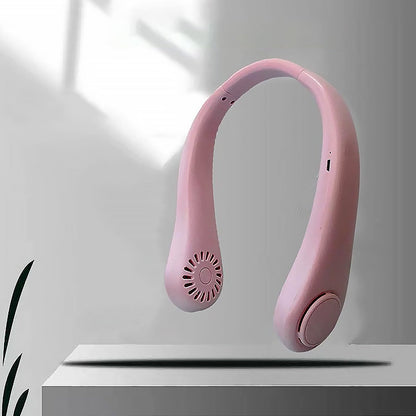 Portable Neck Fan: Holiday Hands Free Bladeless Neck Fan, 360Â° Cooling Hanging Fan, USB Rechargeable Personal Neck Fan, Wearable Neck Fan Suitable for Traveling