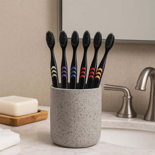 Soft Toothbrush With Plastic Round Box for Men and Women, Kids, AdultsÂ Plastic Toothbrush (10 pcs Set)