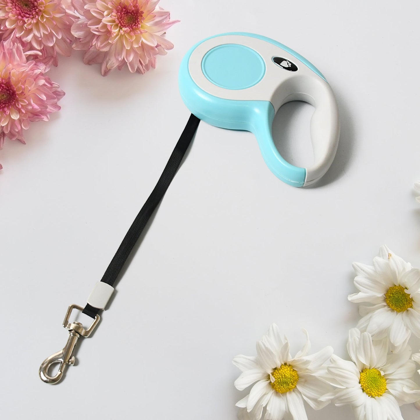 Retractable Dog Leash, Pet Walking Leash with Anti-Slip Handle, Strong Nylon Tape, Tangle-Free, One-Handed One Button Lock & Release, Suitable for Small / Medium Dog Or Cat, 16.5 ft (5 m)Â 