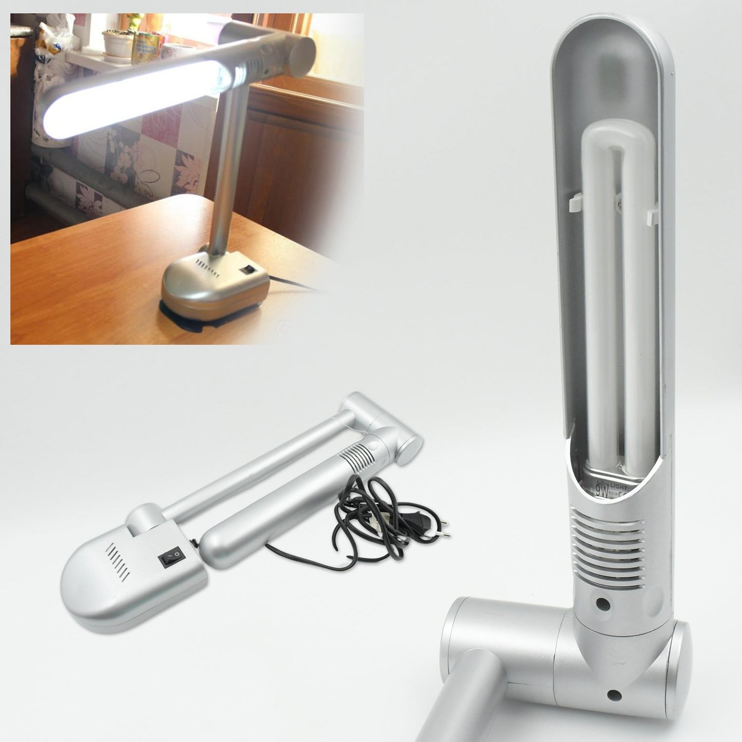 Multifunctional LED Desk Lamp Dimmable Office Lamp Childrenâ€™s Student Desk Lamp Reading Lamp  White Eye-Caring Desk Light, Energy Saving Desk Lamp Table Lamp - Study Desk Lamp (1 Pc)
