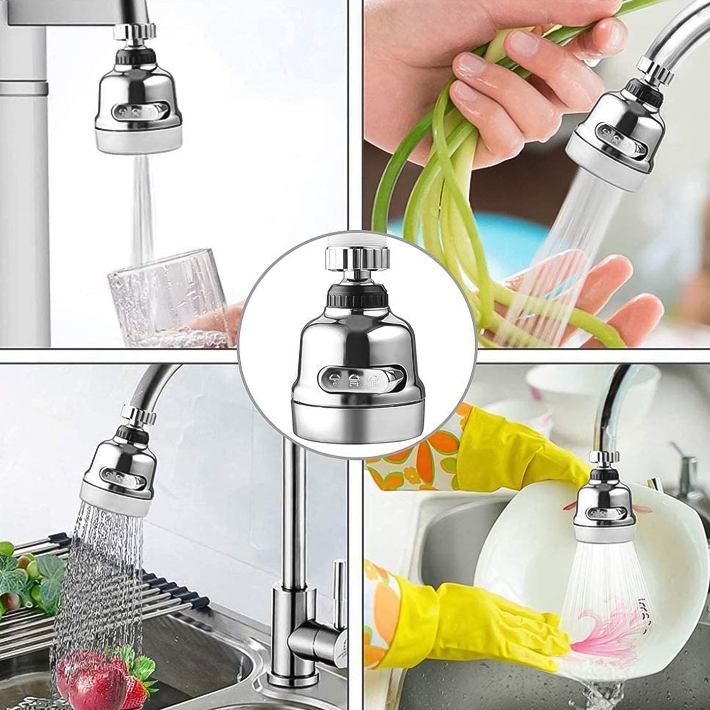 Faucet Sprayer Head, 360Â° Rotatable Faucet Extension (1 Set)