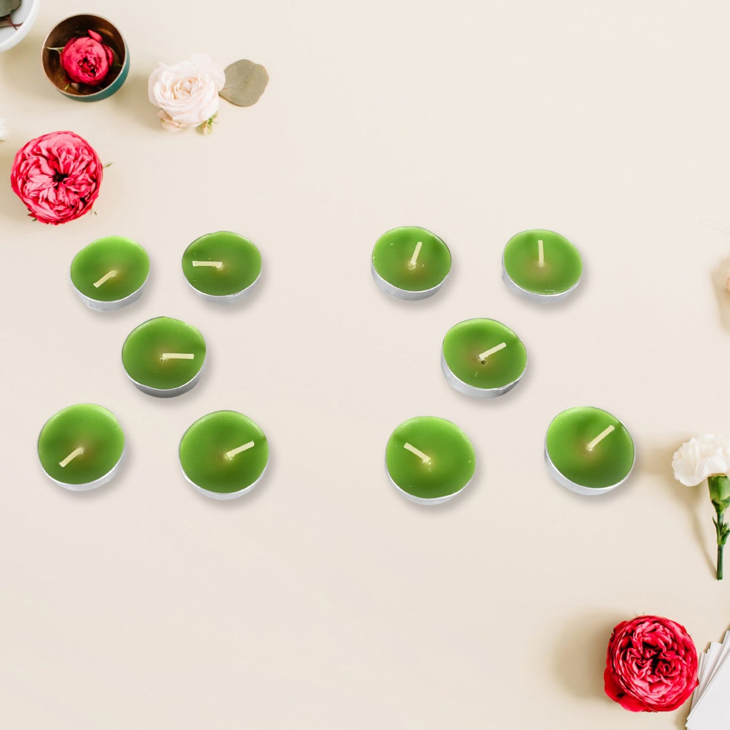 8-9 Hour Unscented Smokeless Candles â€“ For Diwali, Christmas, Weddings, Parties & Mood Dinners, Diwali (10 Pc)