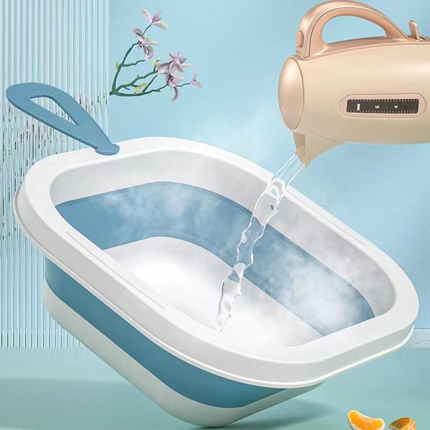 Space-Saving Foldable Baby Wash Basin, Lightweight & Easy to Clean for Home (28Ã—28 Cm)