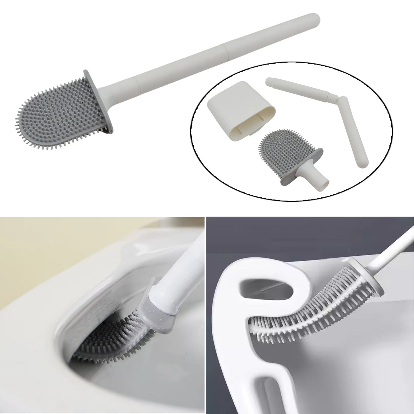 Portable Silicone Toilet Brush â€“ Wall-Mounted, Anti-Drip Cleaner with Non-Slip Handle