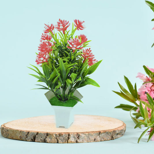 Wild Artificial Flower Plant for Home & Office Decor (1 Pc, Cute Pot) Diwali Special