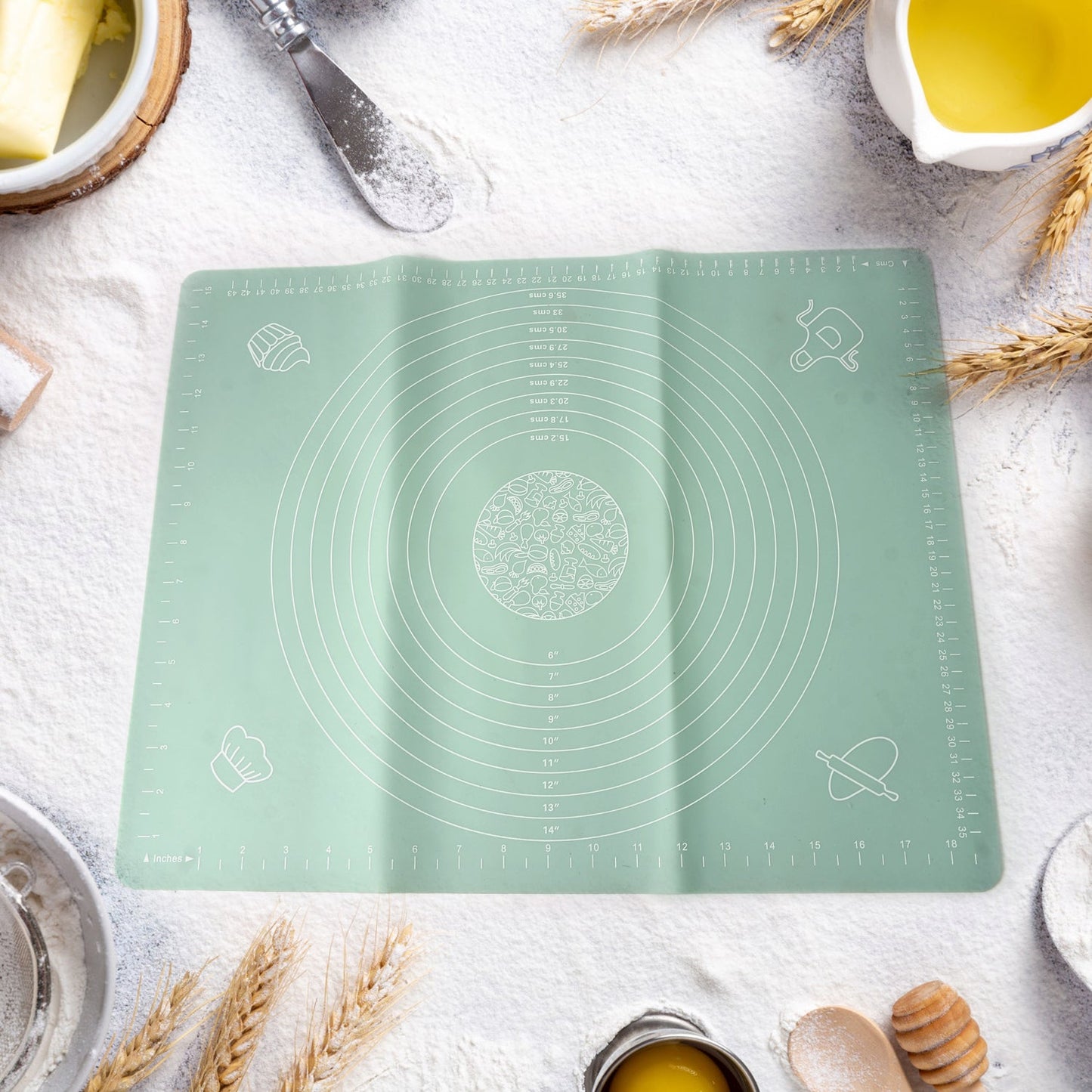 Mat, Rolling Baking Mat with Measurements (50Ã—40 Cm)
