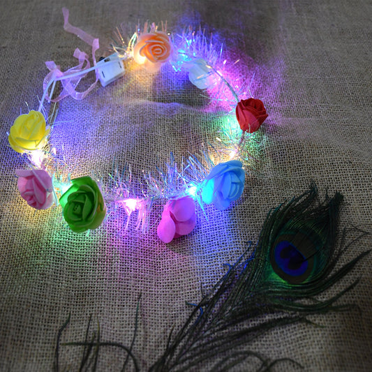 LED Flower Crown Headband – Multicolor Light-Up (1 Pc), Hair accessories Diwali Special