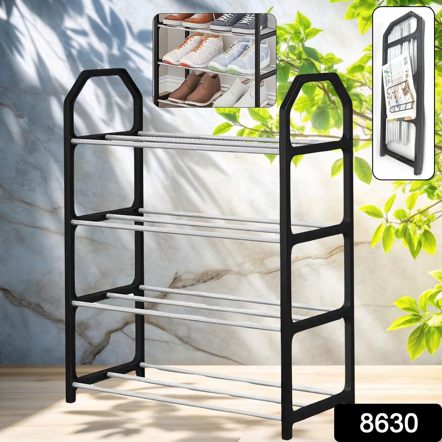 4 Layer Spaceâ€‘saving Shoes Show Rack Folding Shoe Rack (1 Pc)