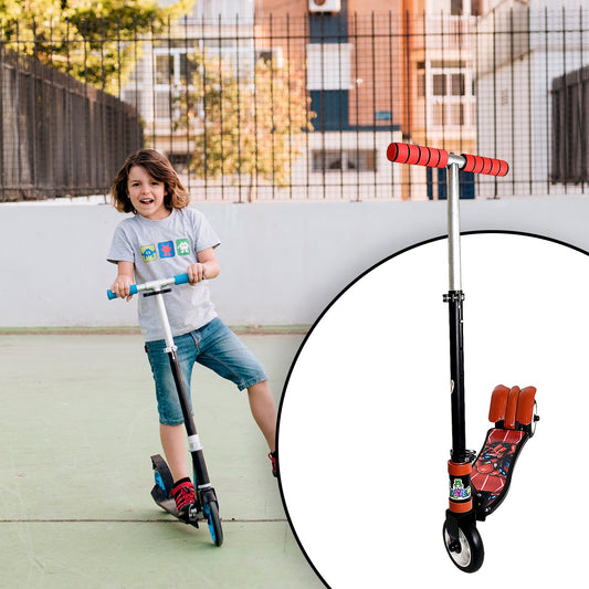 Basic Kids Ride On Leg Push Scooter for Boys and Girls (4 - 8 Years Old Kids) Foldable Scooter Cycle with Height Adjustment for Boys and Girls Multicolor (1 Pc / 3 Wheel)Â 