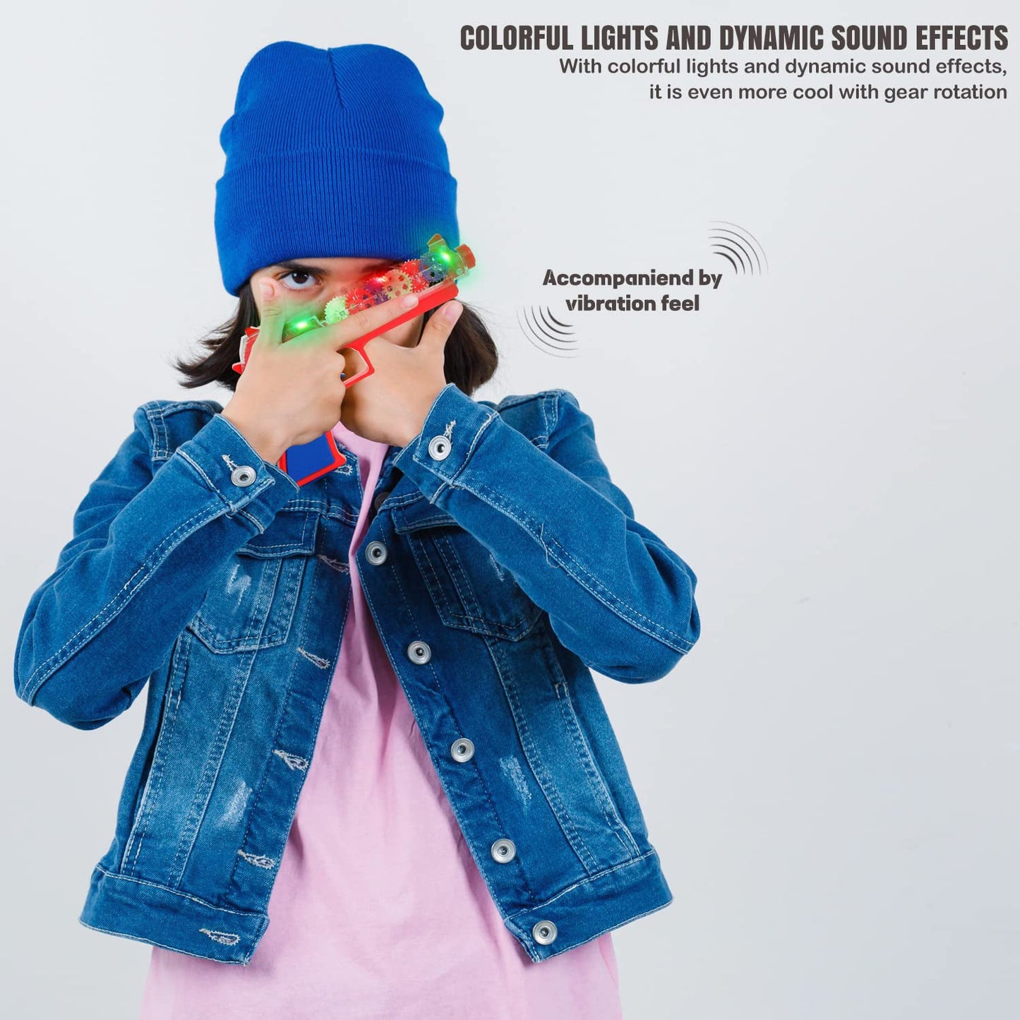 Plastic Gear Simulation Laser Toy Gun â€“ 3D Lights, Music & Rotating Gear (1 Pc, 3+ Years)