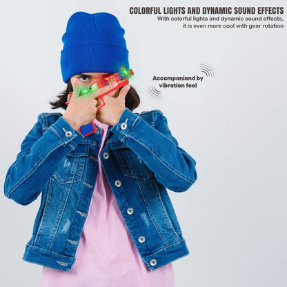 Plastic Gear Simulation Laser Toy Gun â€“ 3D Lights, Music & Rotating Gear (1 Pc, 3+ Years)