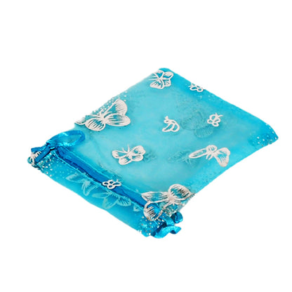 Organza Return Gift Bags Small Mesh Bags Drawstring Gift Bags Christmas Drawstring Organza Gift Bags, Wedding Party Festival Gift Bags, Jewellery Packing Pouch Dry Fruit Pouch 10Ã—12 Cm (100 Pcs Set)