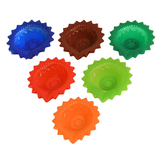 Silicone Diya for Diwali Attractive Design Colourful Diya Combo, Diwali (6 Pcs Set) Diwali Special