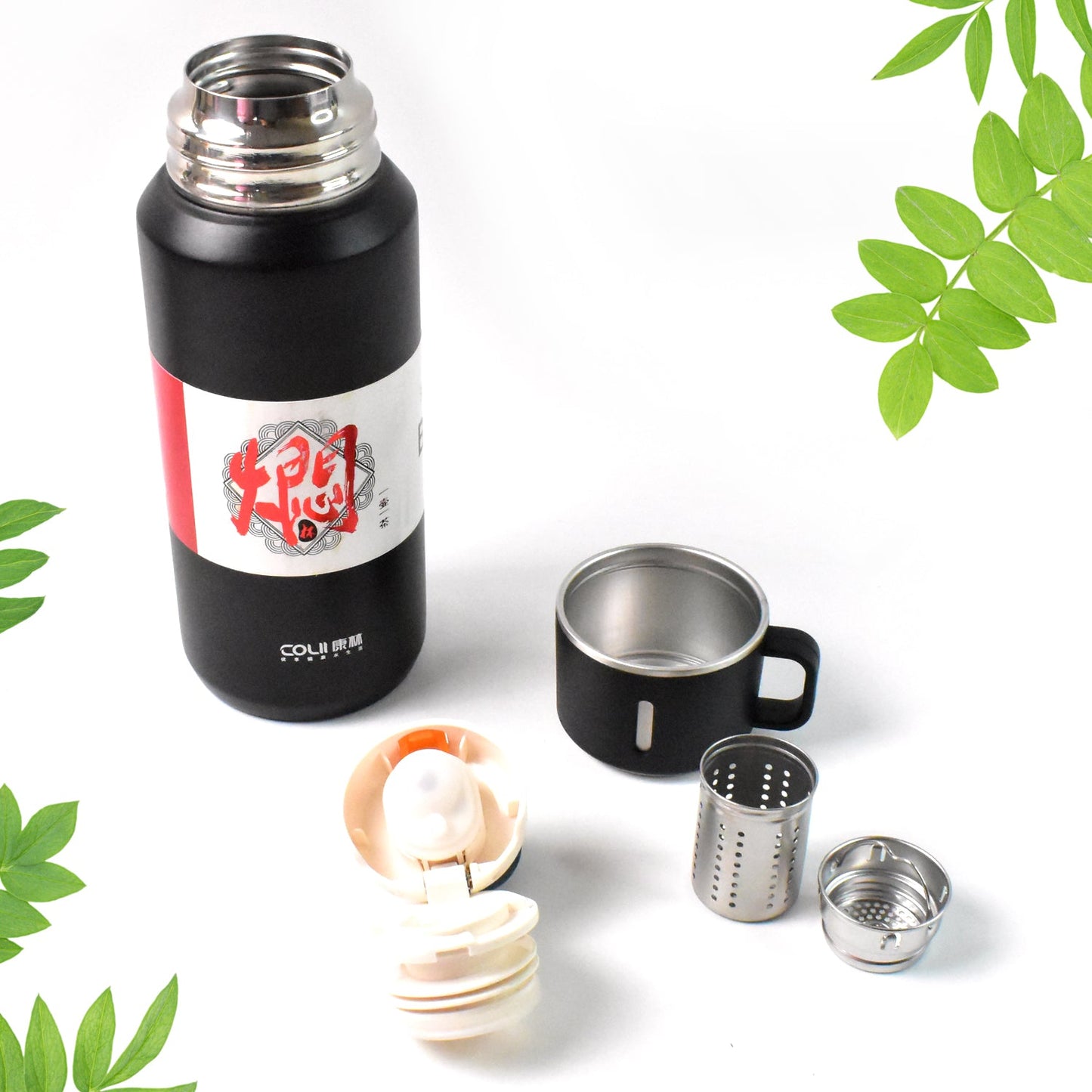 Stainless Steel Vacuum Insulated Water Bottle â€“ 900ML Approx, Leak-Proof, Wide Mouth with Hanging Strap (Mix Color)