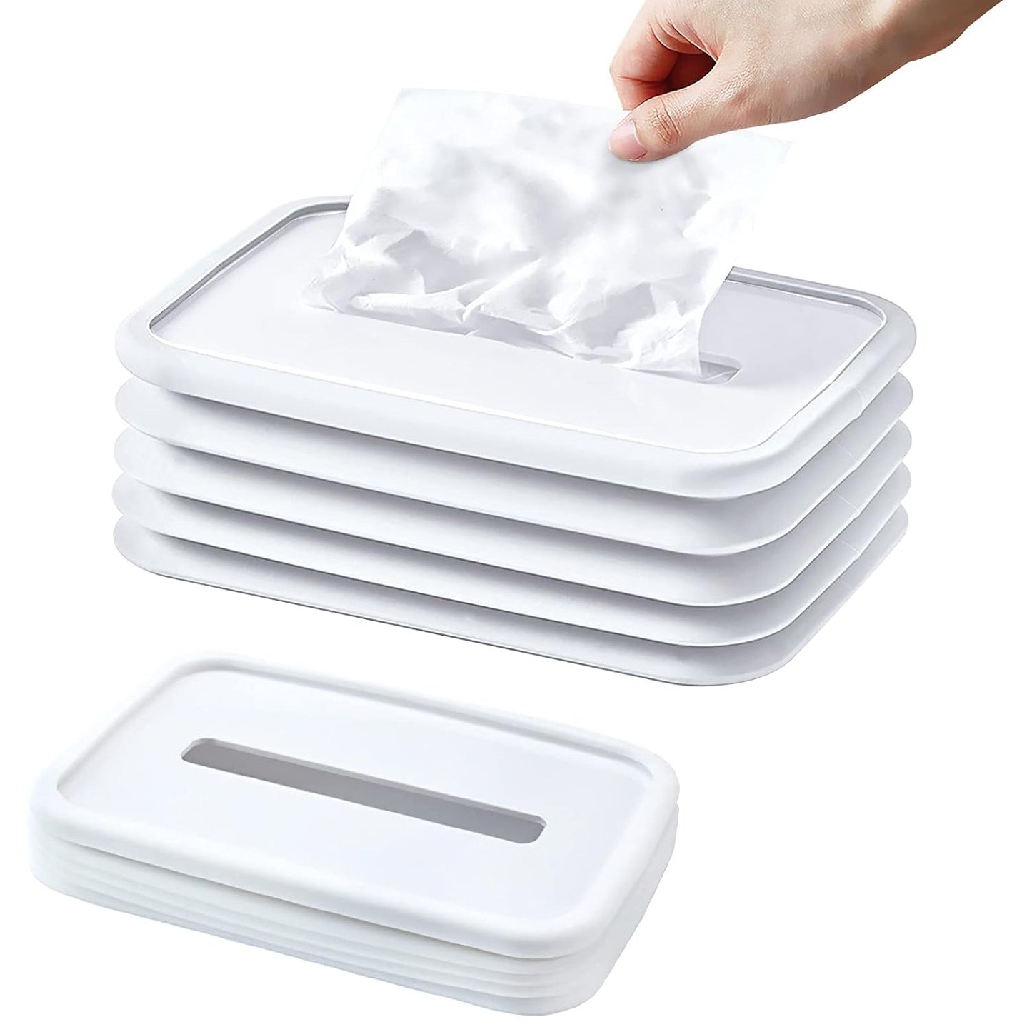 Simple Silicone Tissue Holder â€“ Cube/Cylinder Tissue Box for Bathroom, Office, Car & Bedroom